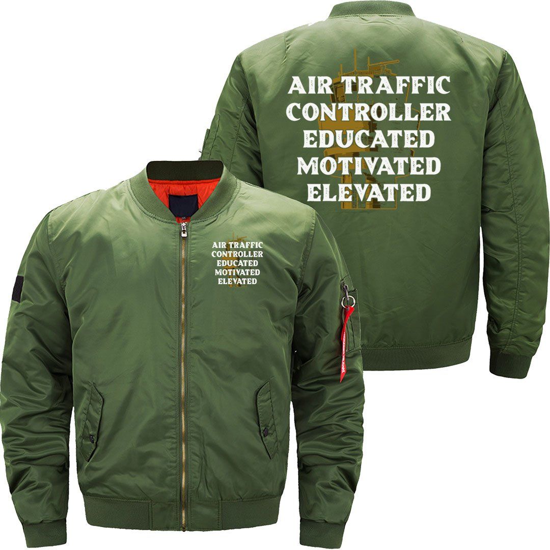 AIR TRAFFIC CONTROLLER EDUCATED ATC FLIGHT BOMBER FLIGHT AVIATOR JACKET - PILOTSX