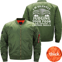 Thumbnail for AIR TRAFFIC CONTROLLER JUDGING ATC FLIGHT CONTROL BOMBER FLIGHT AVIATOR JACKET - PILOTSX