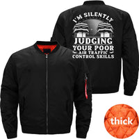 Thumbnail for AIR TRAFFIC CONTROLLER JUDGING ATC FLIGHT CONTROL BOMBER FLIGHT AVIATOR JACKET - PILOTSX