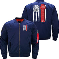 Thumbnail for AIR TRAFFIC CONTROLLER US FLAG ATC BOMBER FLIGHT AVIATOR JACKET - PILOTSX