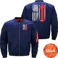 Thumbnail for AIR TRAFFIC CONTROLLER US FLAG ATC BOMBER FLIGHT AVIATOR JACKET - PILOTSX