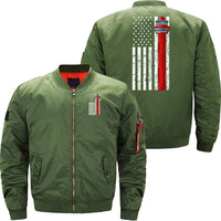 Thumbnail for AIR TRAFFIC CONTROLLER US FLAG ATC FLIGHT BOMBER FLIGHT AVIATOR JACKET - PILOTSX