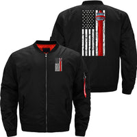 Thumbnail for AIR TRAFFIC CONTROLLER US FLAG ATC FLIGHT BOMBER FLIGHT AVIATOR JACKET - PILOTSX