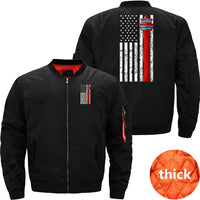 Thumbnail for AIR TRAFFIC CONTROLLER US FLAG ATC FLIGHT BOMBER FLIGHT AVIATOR JACKET - PILOTSX