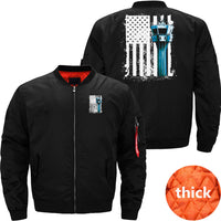 Thumbnail for AIR TRAFFIC CONTROLLER US FLAG ATC FLIGHT CONTROL BOMBER FLIGHT AVIATOR JACKET - PILOTSX