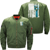 Thumbnail for AIR TRAFFIC CONTROLLER US FLAG ATC FLIGHT CONTROL BOMBER FLIGHT AVIATOR JACKET - PILOTSX