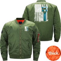 Thumbnail for AIR TRAFFIC CONTROLLER US FLAG ATC FLIGHT CONTROL BOMBER FLIGHT AVIATOR JACKET - PILOTSX