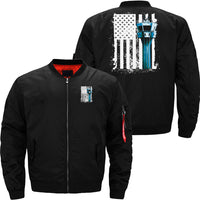 Thumbnail for AIR TRAFFIC CONTROLLER US FLAG ATC FLIGHT CONTROL BOMBER FLIGHT AVIATOR JACKET - PILOTSX