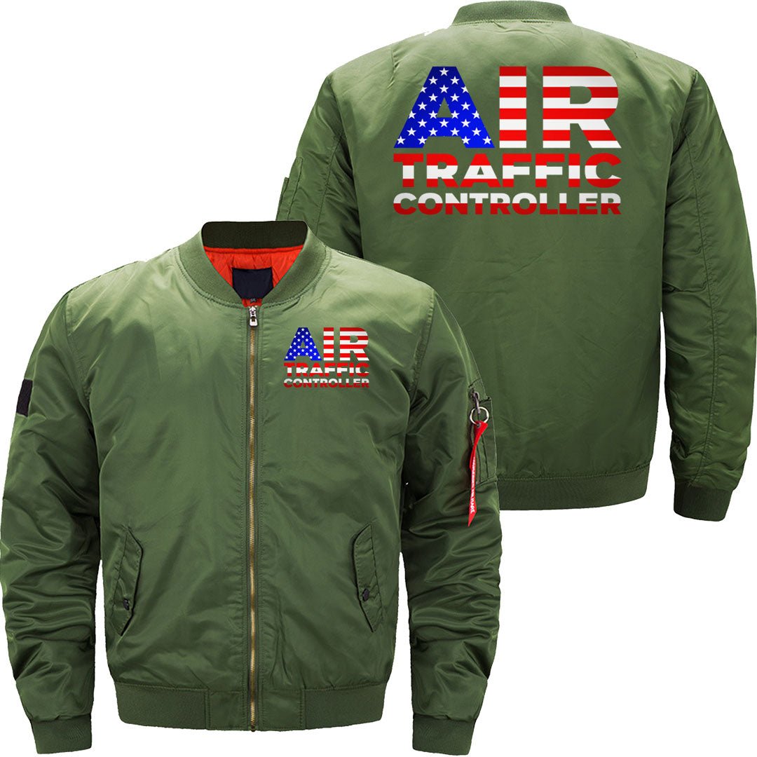 AIR TRAFFIC CONTROLLER USA FLAG ATC FLIGHT BOMBER FLIGHT AVIATOR JACKET - PILOTSX