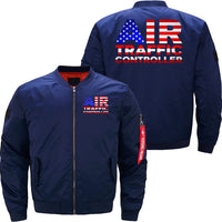 Thumbnail for AIR TRAFFIC CONTROLLER USA FLAG ATC FLIGHT BOMBER FLIGHT AVIATOR JACKET - PILOTSX