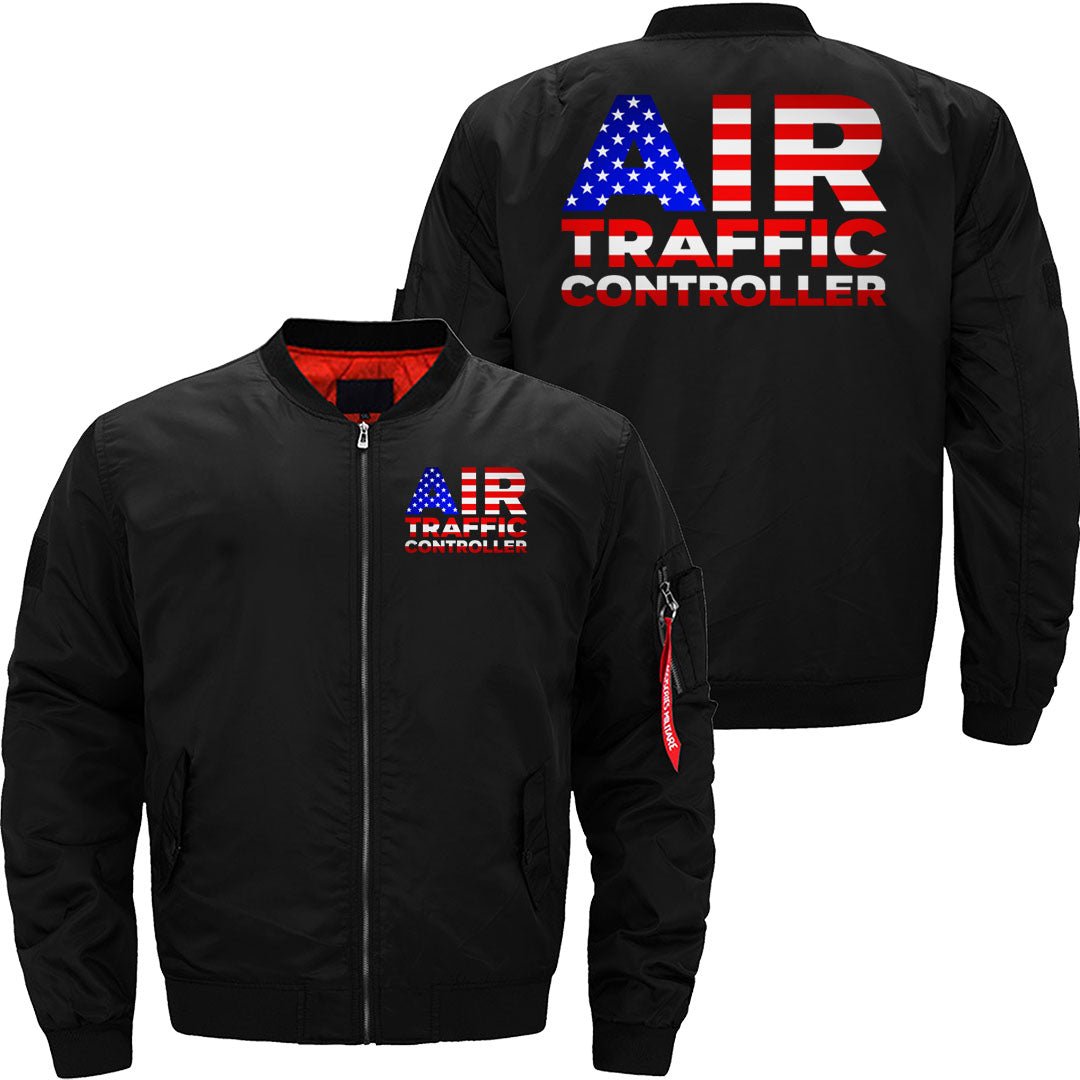 AIR TRAFFIC CONTROLLER USA FLAG ATC FLIGHT BOMBER FLIGHT AVIATOR JACKET - PILOTSX