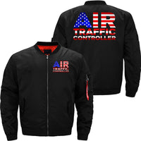 Thumbnail for AIR TRAFFIC CONTROLLER USA FLAG ATC FLIGHT BOMBER FLIGHT AVIATOR JACKET - PILOTSX