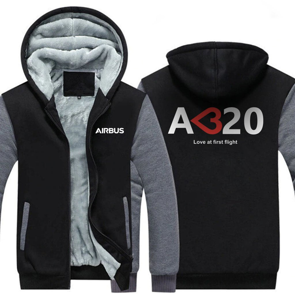 AIRBUS A320 LOVE AT FIRST FLIGHT DESIGNED ZIPPER SWEATERS THE AV8R