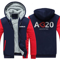 Thumbnail for AIRBUS A320 LOVE AT FIRST FLIGHT DESIGNED ZIPPER SWEATERS THE AV8R