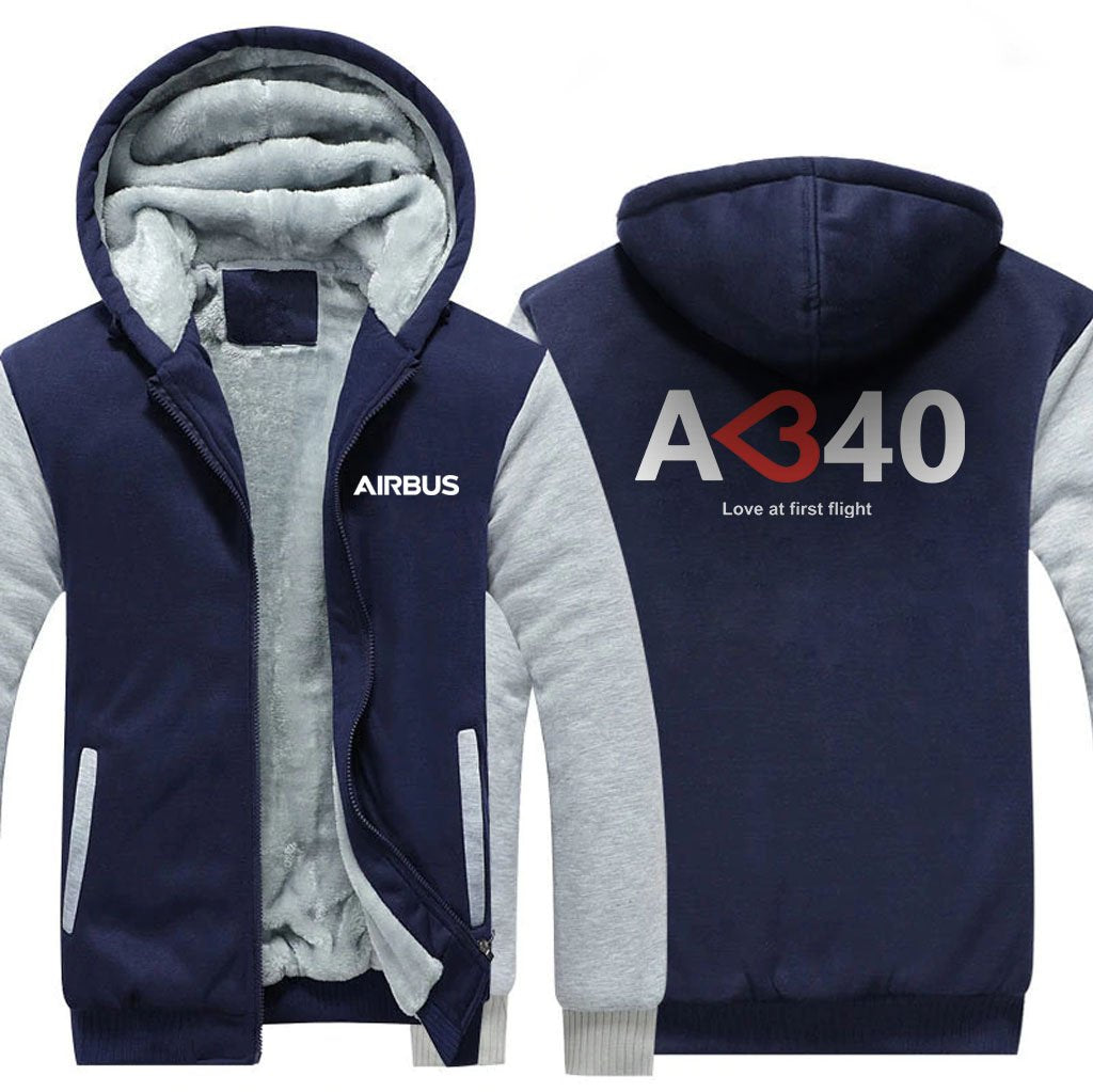 AIRBUS A340 LOVE AT FIRST FLIGHT DESIGNED ZIPPER SWEATERS THE AV8R