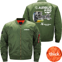 Thumbnail for AIRBUS A380 GP7000 Ma-1 Bomber Jacket Flight Jacket Aviator Jacket THE AV8R