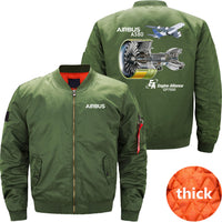 Thumbnail for AIRBUS A380 GP7000 Ma-1 Bomber Jacket Flight Jacket Aviator Jacket THE AV8R