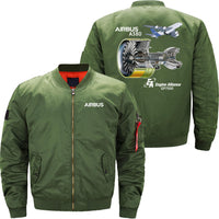 Thumbnail for AIRBUS A380 GP7000 Ma-1 Bomber Jacket Flight Jacket Aviator Jacket THE AV8R