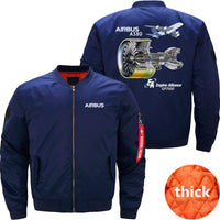 Thumbnail for AIRBUS A380 GP7000 Ma-1 Bomber Jacket Flight Jacket Aviator Jacket THE AV8R