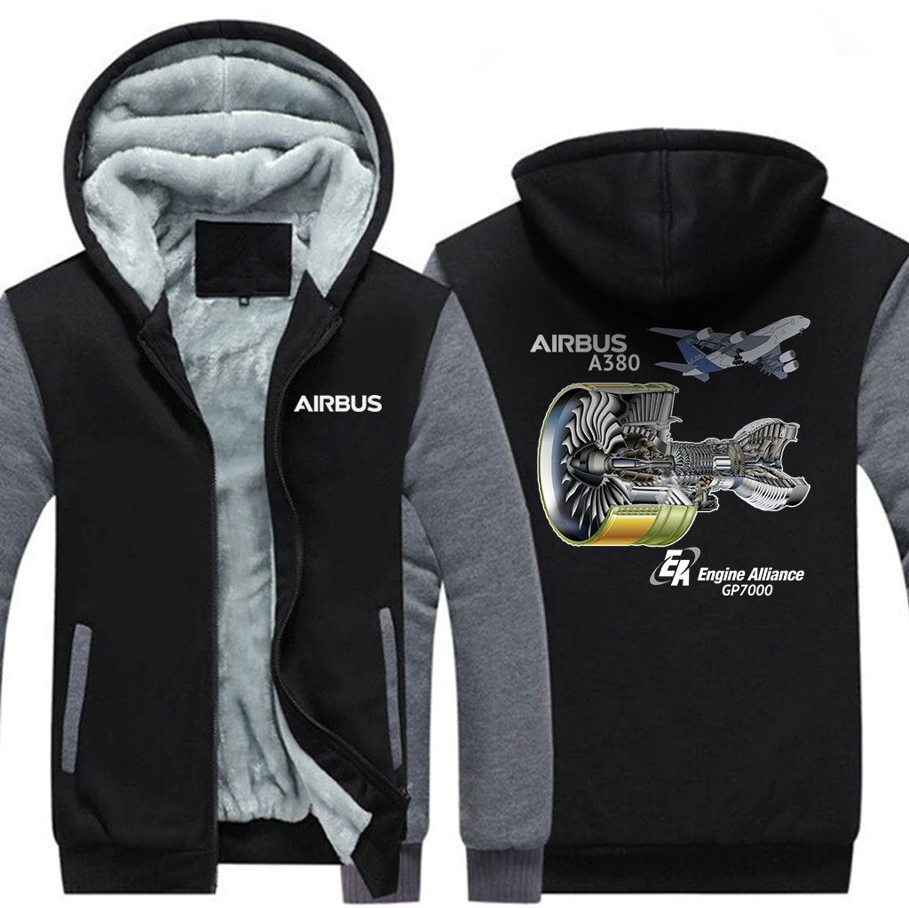 AIRBUS A380 GP7000 DESIGNED ZIPPER SWEATERS THE AV8R