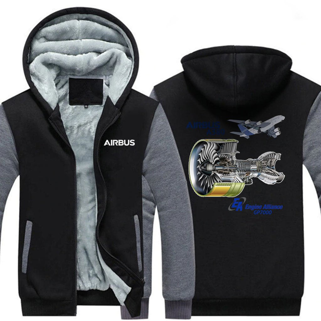 AIRBUS A380 GP7000 DESIGNED ZIPPER SWEATERS THE AV8R