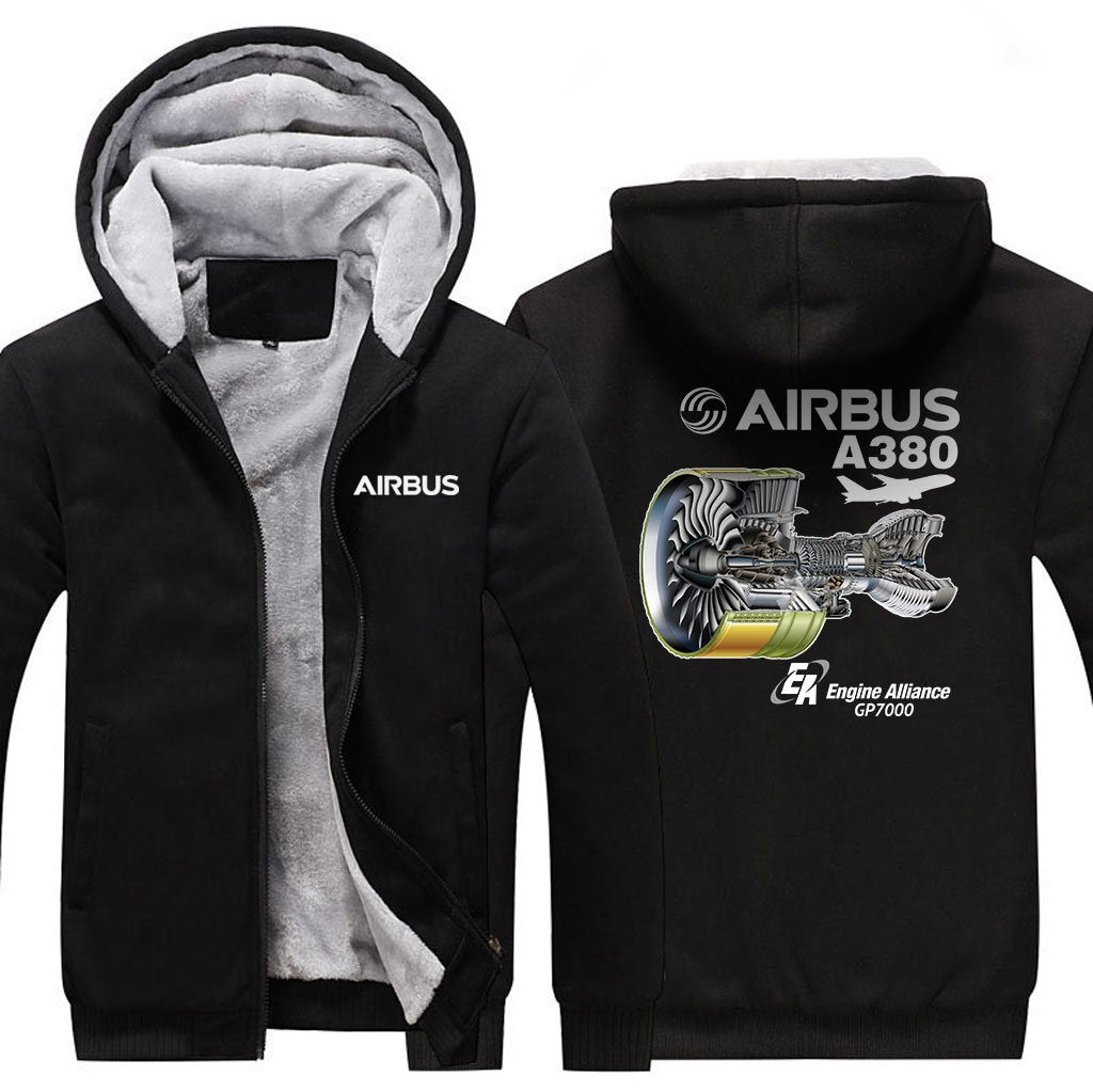 AIRBUS A380 GP7000 DESIGNED ZIPPER SWEATERS THE AV8R