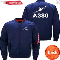 Thumbnail for AIRBUS A380 TURNING Ma-1 Bomber Jacket Flight Jacket Aviator Jacket THE AV8R