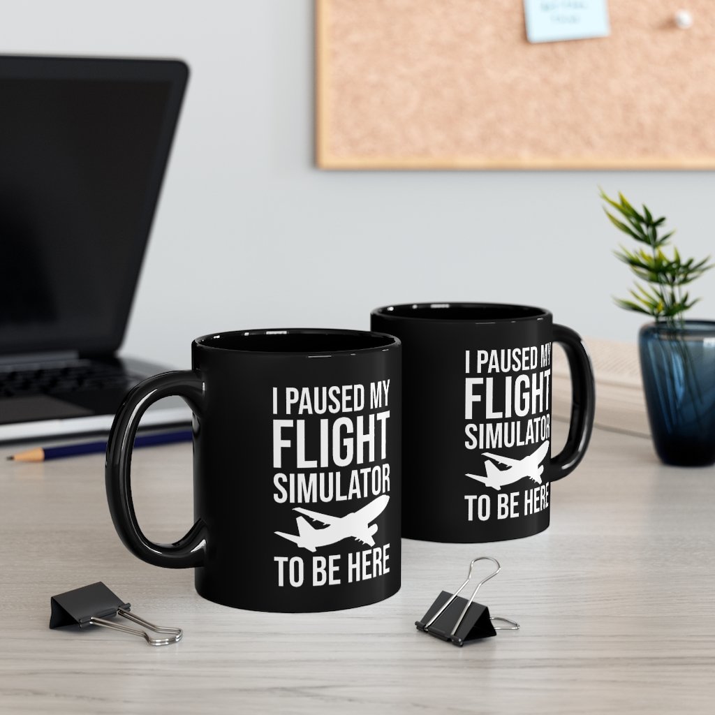 I PAUSED MY FLIGHT SIMULATOR DESIGNED - MUG Printify