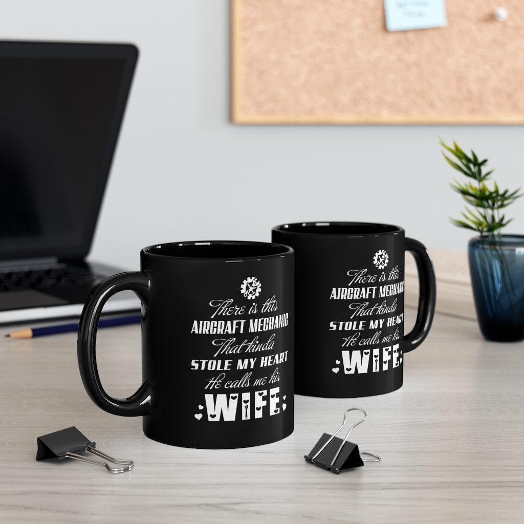 AIRCRAFT MECHANIC WIFE  DESIGNED -MUG Printify