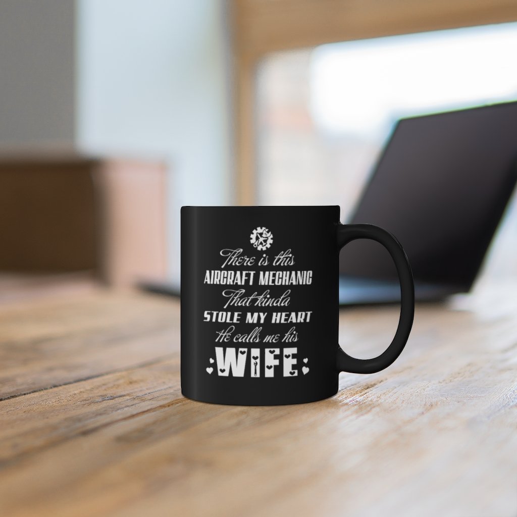 AIRCRAFT MECHANIC WIFE  DESIGNED -MUG Printify