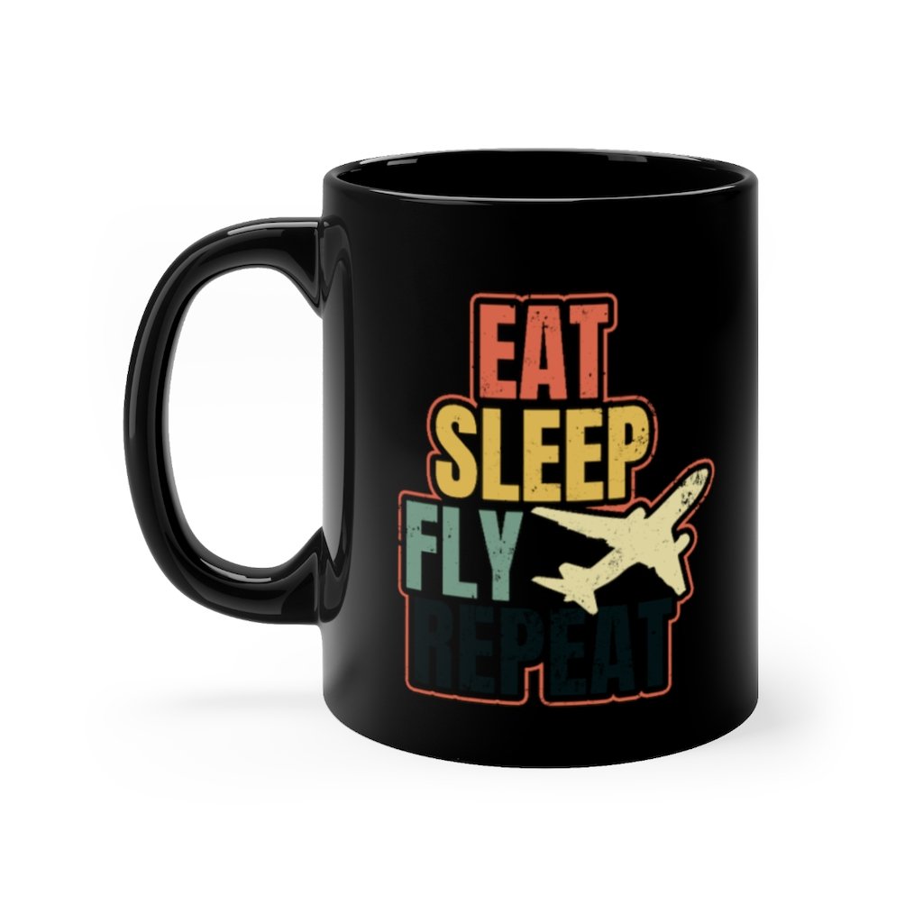 EAT SLEEP FLY  DESIGNED- MUG Printify