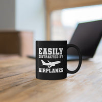 Thumbnail for EASILY DISTRACTED BY AIRPLANES DESIGNED - MUG Printify