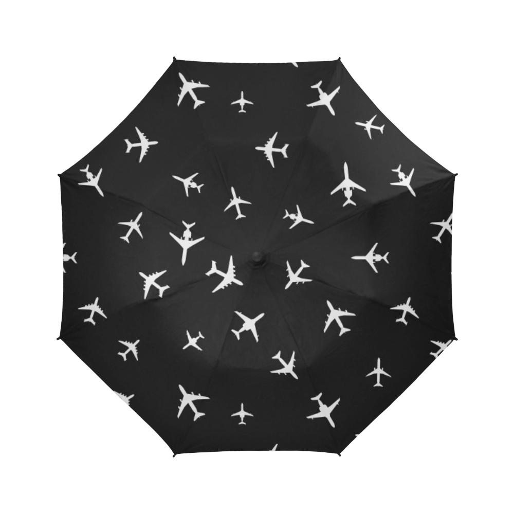 AIRPLANES SILHOUETTES SEAMLESS PATTERN.  COPY SEMI-AUTOMATIC FOLDABLE UMBRELLA (MODEL U05) e-joyer