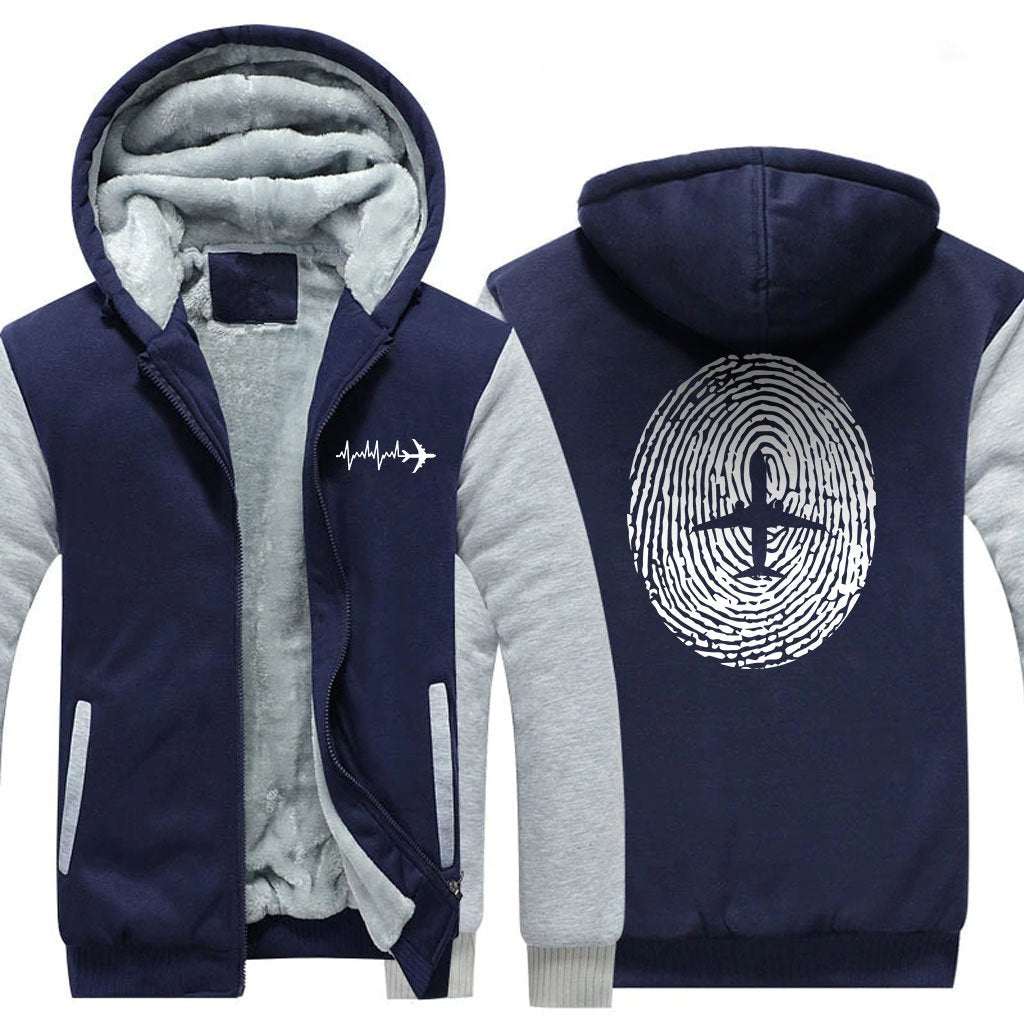 AVIATION FINGER PRINT DESIGNED ZIPPER SWEATER THE AV8R