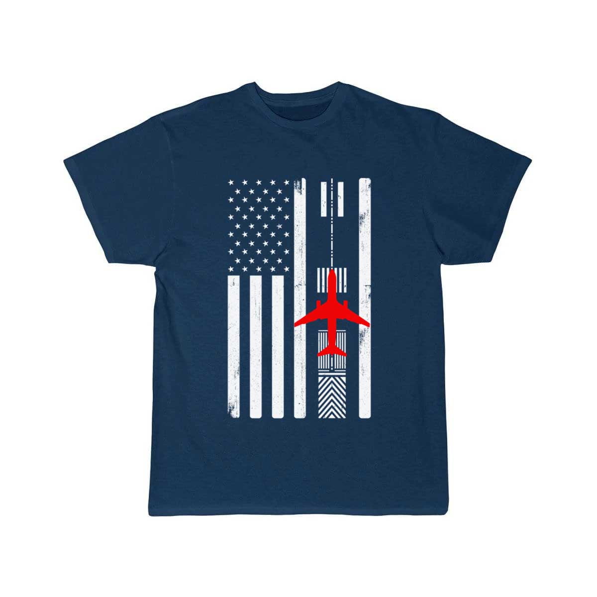 Airplane Runway American Flag Patriotic Pilot T-SHIRT THE AV8R