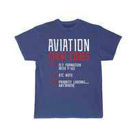 Thumbnail for Aviation Cheat Codes Funny Airplane Humor Pilot T-SHIRT THE AV8R