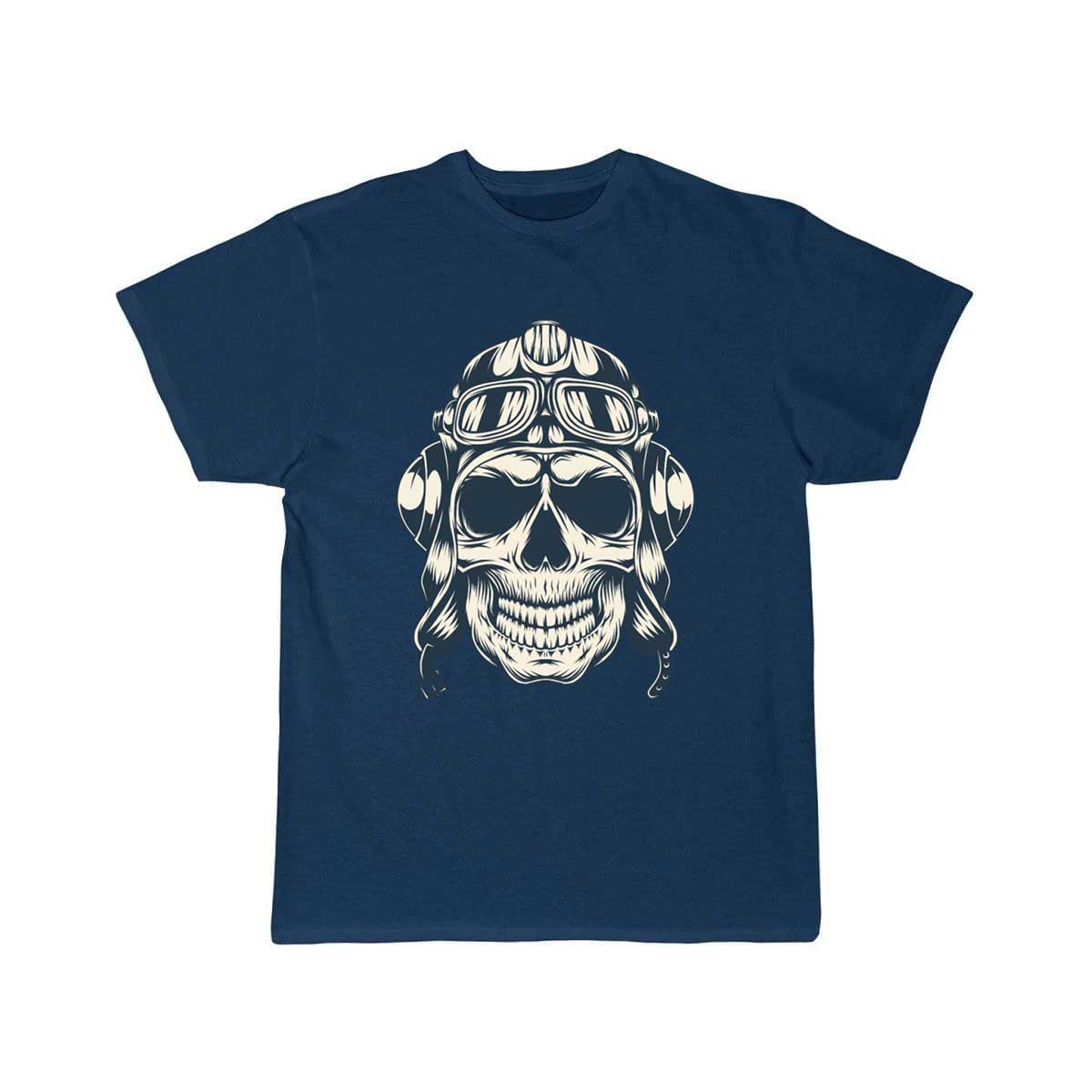 Skull with an aviator hat T-SHIRT THE AV8R