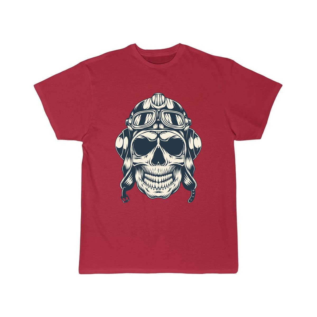 Skull with an aviator hat T-SHIRT THE AV8R