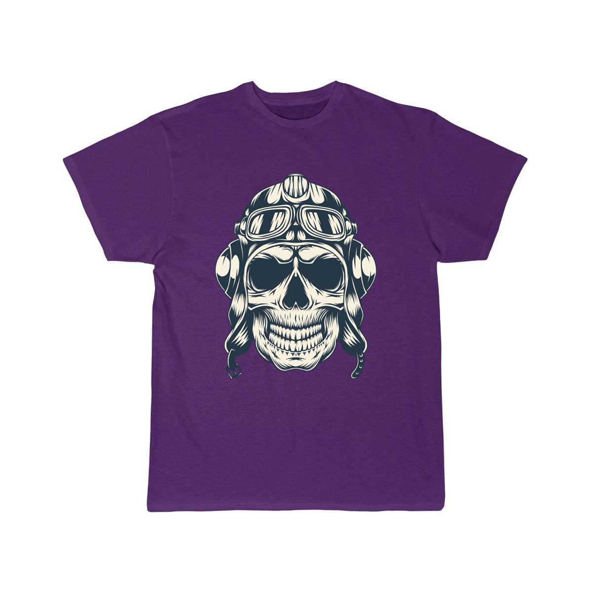 Skull with an aviator hat T-SHIRT THE AV8R