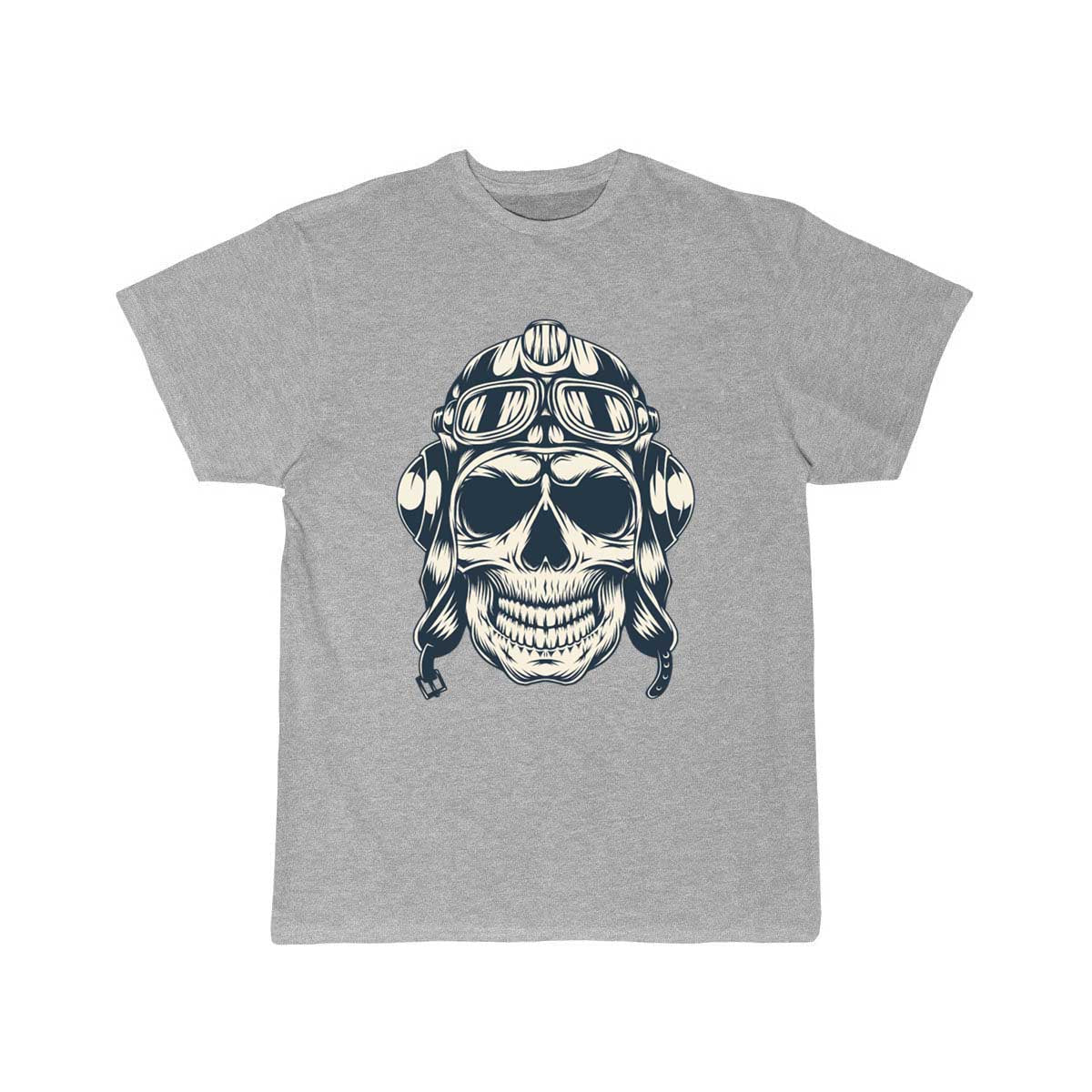 Skull with an aviator hat T-SHIRT THE AV8R