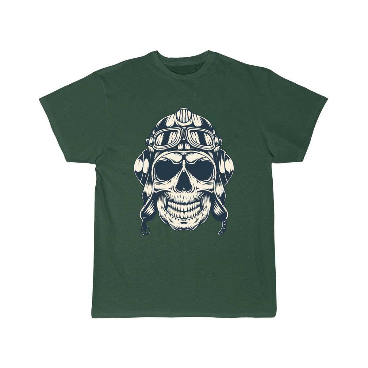 Skull with an aviator hat T-SHIRT THE AV8R