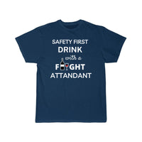 Thumbnail for Safety First Drink With a Flight Attendant T-SHIRT THE AV8R