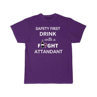 Thumbnail for Safety First Drink With a Flight Attendant T-SHIRT THE AV8R