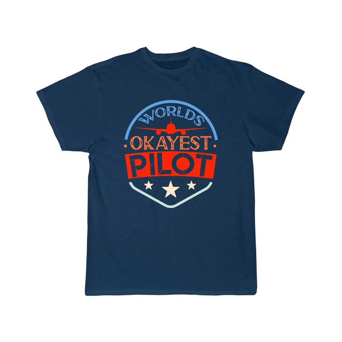 Worlds Okayest Pilot American Flag Navigation T-SHIRT THE AV8R