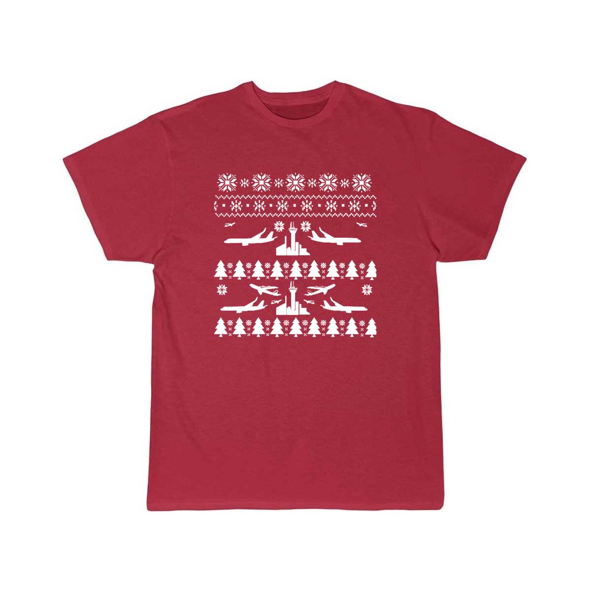 Ugly Christmas Airplane Pilot Trees Snowflakes T-SHIRT THE AV8R