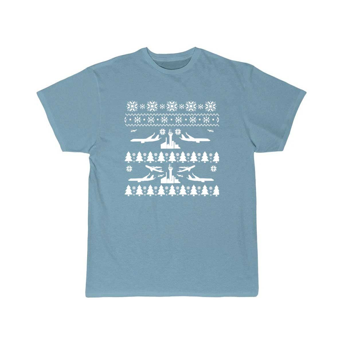 Ugly Christmas Airplane Pilot Trees Snowflakes T-SHIRT THE AV8R