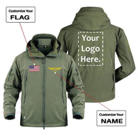 Thumbnail for CUSTOM FLAG, LOGO & NAME WITH BADGE DESIGNED MILITARY FLEECE THE AV8R