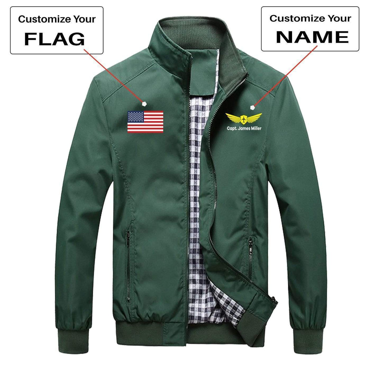 CUSTOM FLAG & NAME WITH BADGE 2 DESIGNED PILOT  S THE AV8R