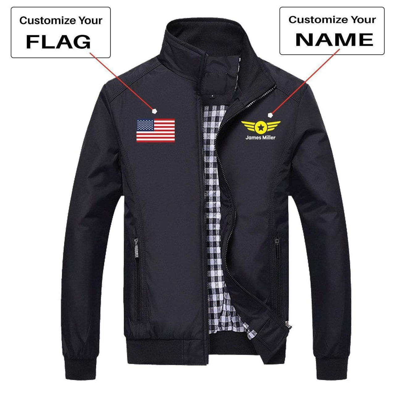 CUSTOM FLAG & NAME WITH BADGE 4 DESIGNED PILOT  S THE AV8R