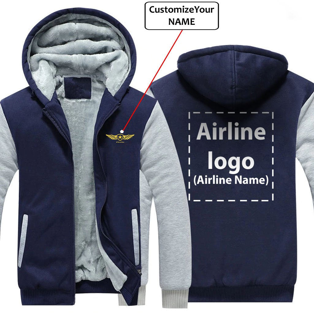 CUSTOM NAME & AIRLINE LOGO DESIGNED ZIPPER SWEATERS THE AV8R